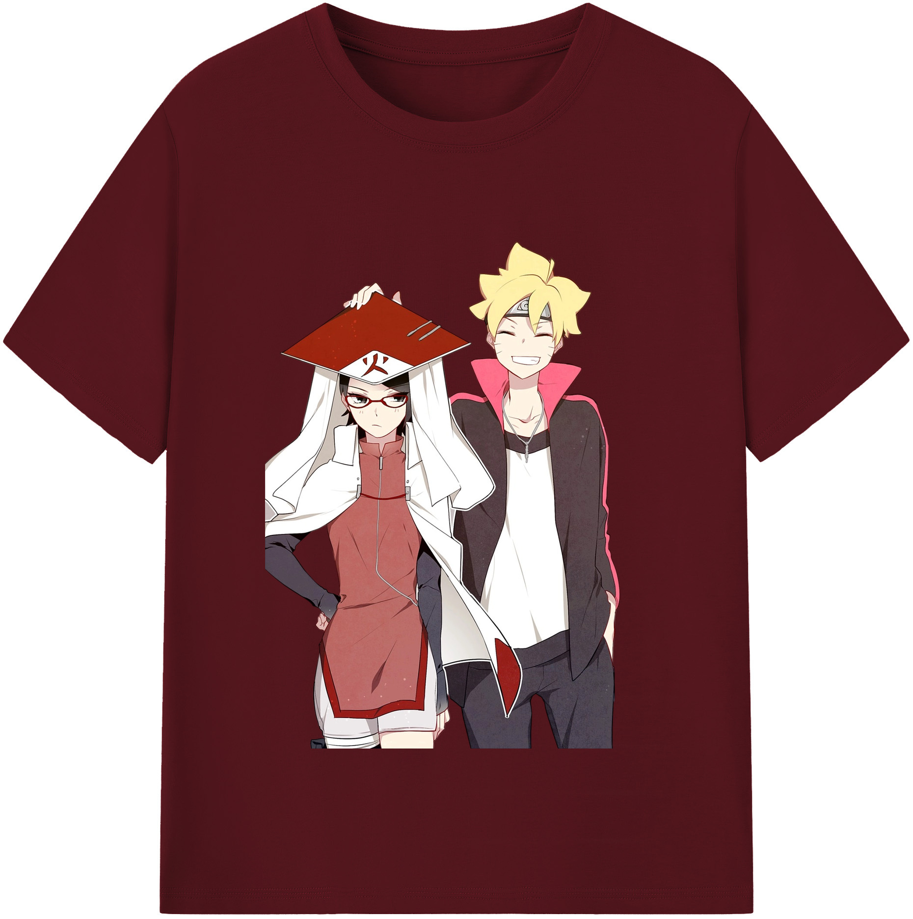 （画像用） NARUTO -ナルト- うちは サラダ Uchiha Sarada 綿100％半袖Tシャツ（フロントプリント）